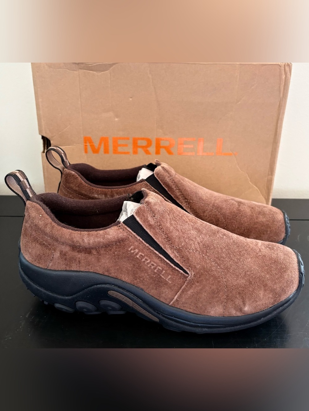 Merrell Jungle Moc Slip on Shoes Leather Dark Brown Men’s size 10.5 New In Box